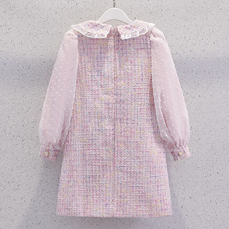 Baby Girls Dress Spring Preppy Style Dress for Girls Long Sleeve Kids Dresses Autumn Children Clothes for 6 8 10 12 14 Years