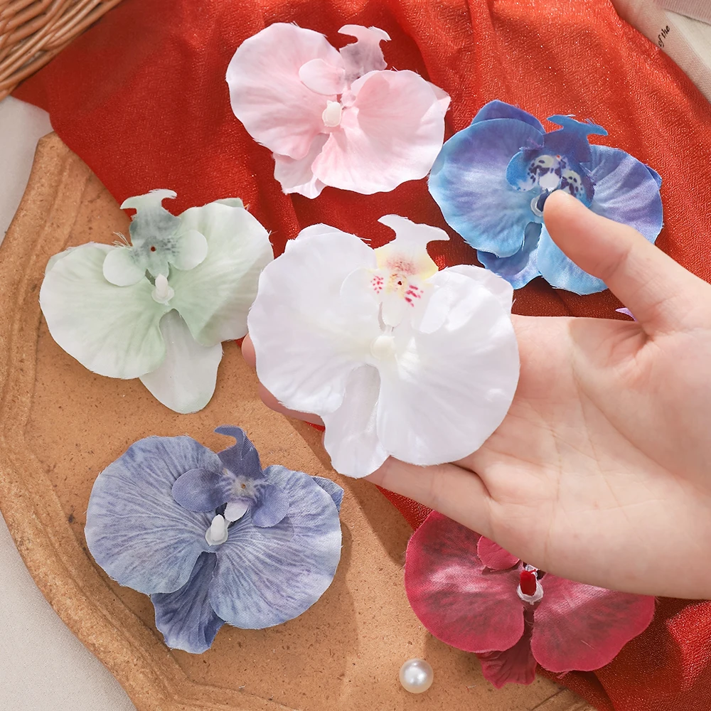 10 قطعة فراشة السحلية الزهور الاصطناعية رؤساء 8 سنتيمتر الزهور وهمية للمنزل ديكور الزفاف الديكور لوازم الحفلات هدية الإكسسوار #2