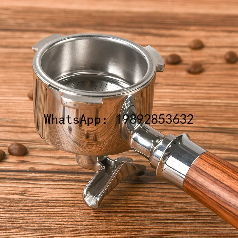 A5.14 Coffee machine handle three ears double mouth coffee handle stainless steel 304 wooden plastic handle
