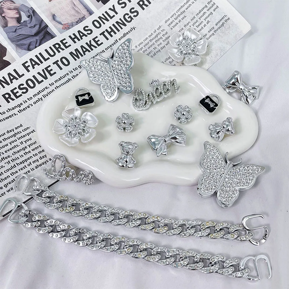 Bling Shoe DIY Charms for Crocs Garden Shoes Buckle Set Women Shoe Pins Removable Accessories Fashion Slipper DIY Decorations view 5