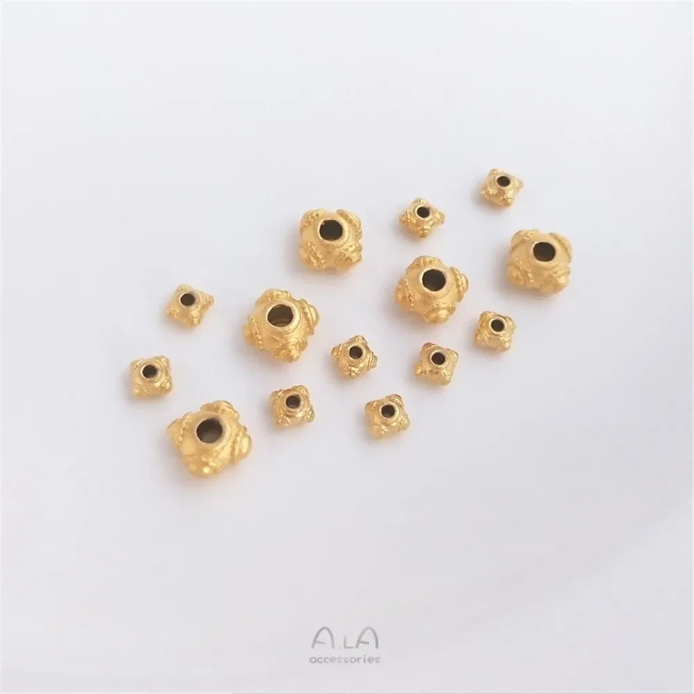 Ojos de libélula dorados y arena, cuentas divisorias de cuatro esquinas hechas a mano, accesorios de cuentas sueltas, cadena diy, materiales de cuentas de joyería