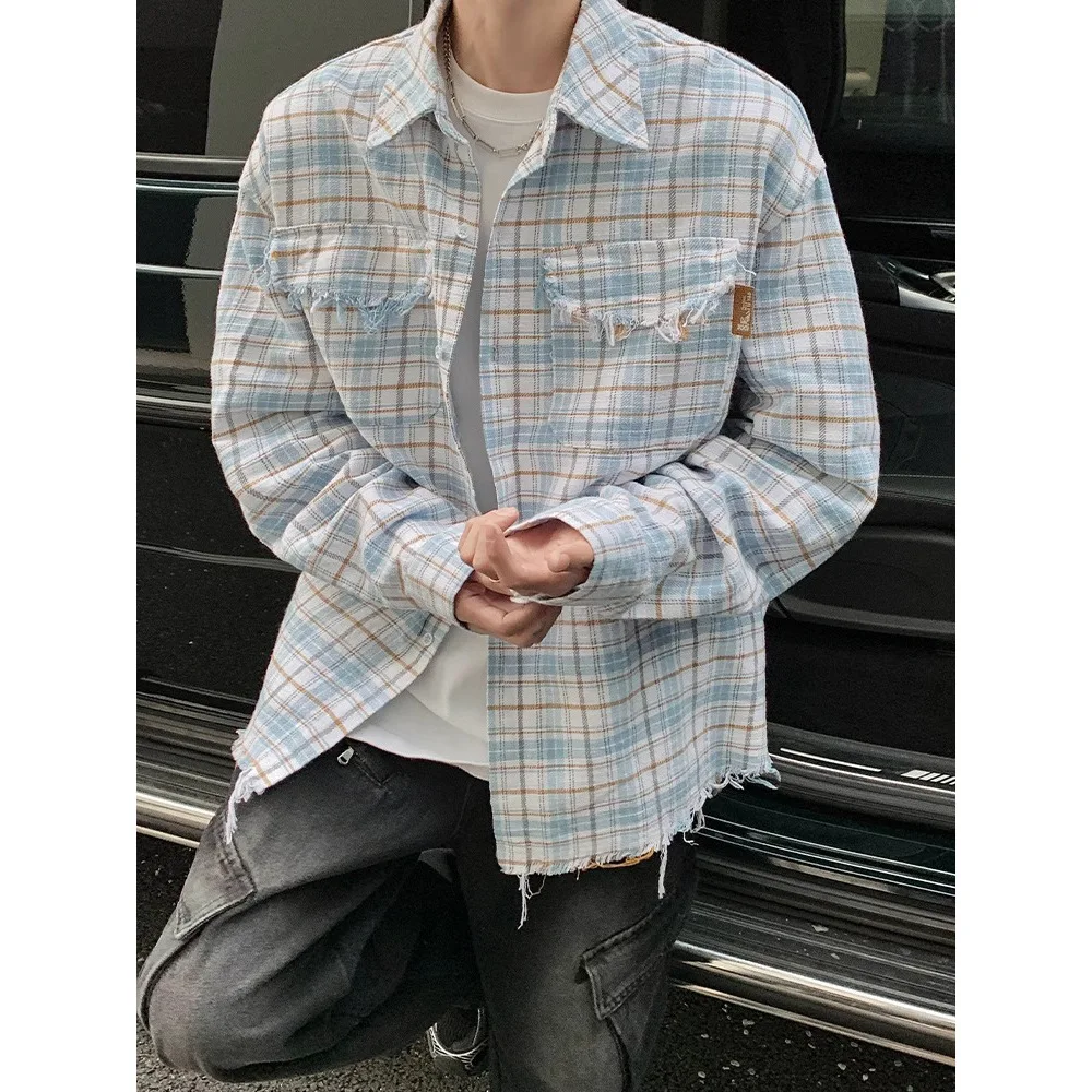 

2025 New Advanced Sense Worn To Do Old Plaid Long-sleeved Shirt Men's Spring New Design Feeling Lazy Couple Coat