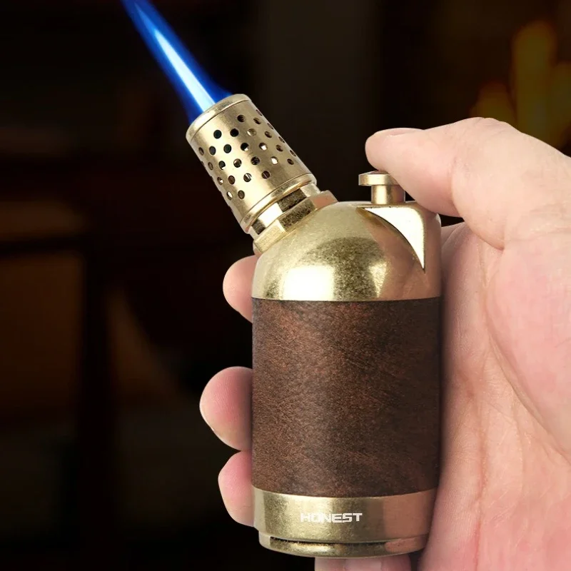 

2025 Honest New Windproof Torch Turbo Gas Lighter Durable Large Capacity High-End Cigar Lighter Smoking Accessories Gift