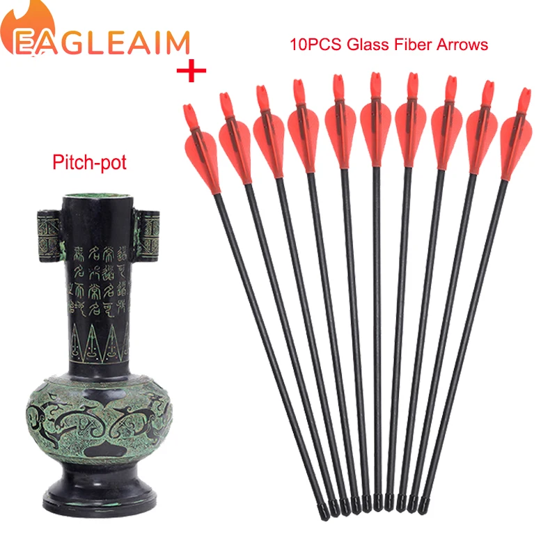 Shooting Sports Game Short Glass Fiber Arrow Pot Arrow Bow and Arrows Inscription Pitcher Set Game For Child Women Men Tradition