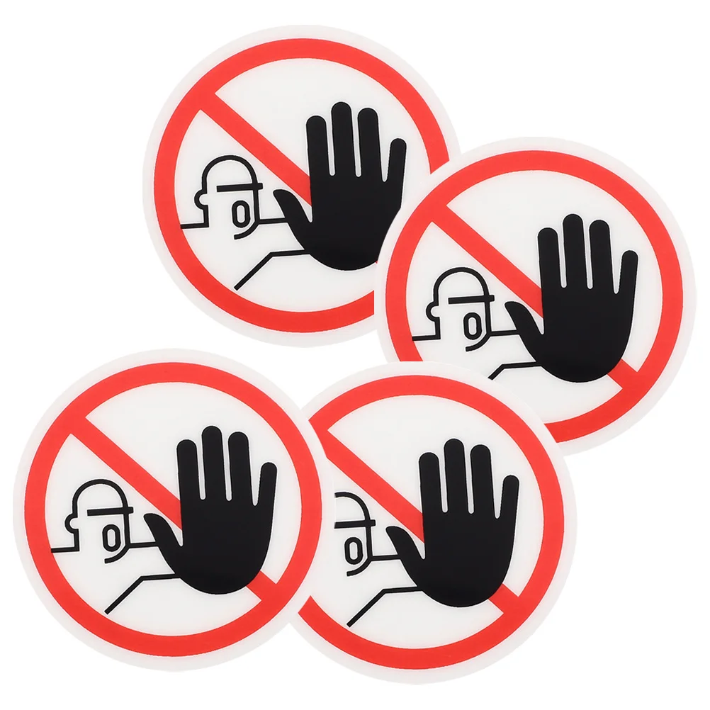 4Pcs Do Not Touch Warning Signs Self Adhesive Safety Labels Industrial Commercial No Touch Sign Stickers Security Sign
