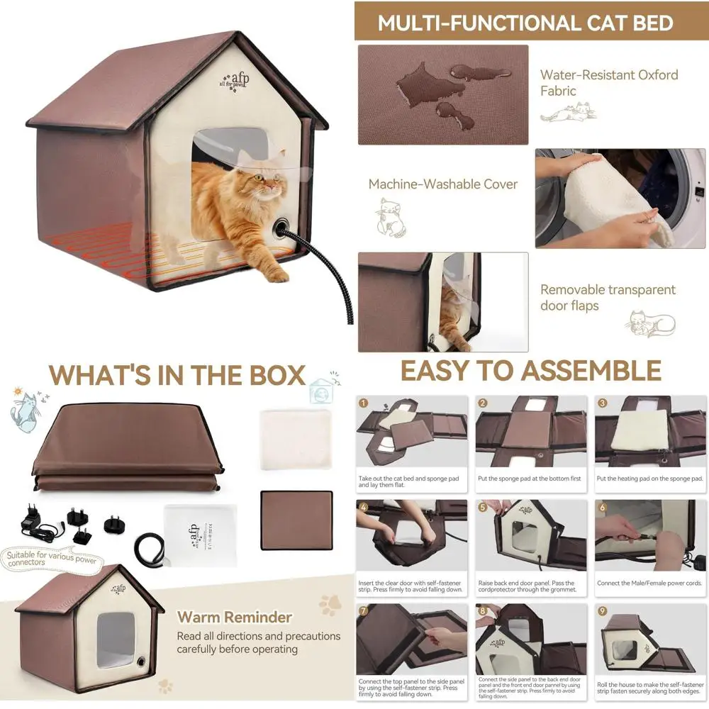 

Warm Abode for Cats: Heated Indoor/Outdoor Shelter with Pad for Winter Comfort