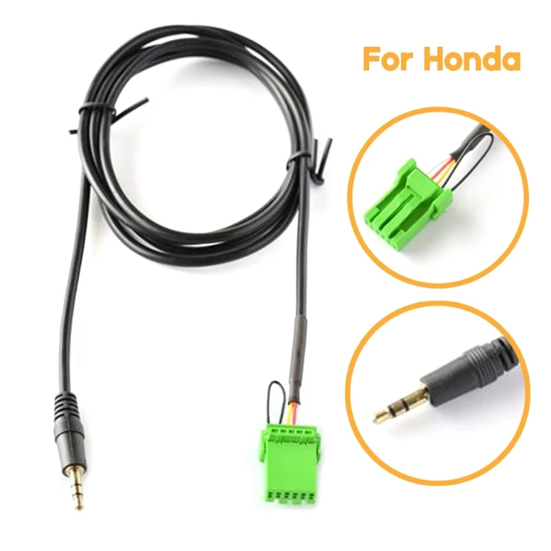 6Pin 3.5mm AUX Cable Adapter Audio- MP3 Car Music Cable for Jazz Fit 2002-2006 H9EE