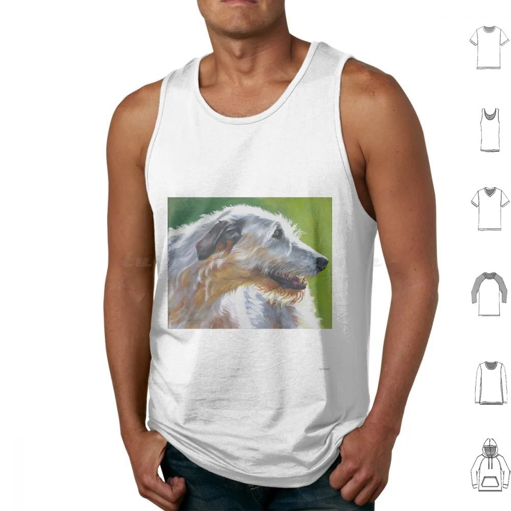 Irish Wolfhound Fine Art Painting Tank Tops Vest Sleeveless Irish Wolfhound Sighthound Fine Art Painting Realistic