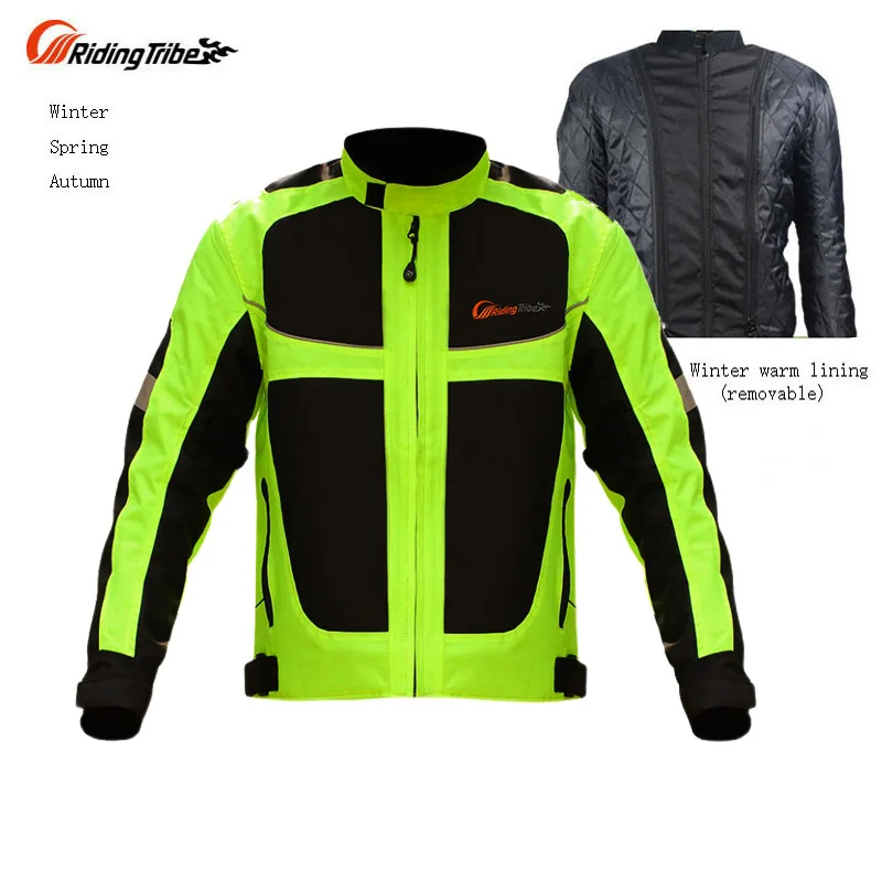 Winter Riding Tribe Motorcycle Jacket Moto Reflect light Accessories Motocross Removable Warm Lining Cothing Motorbike Coat