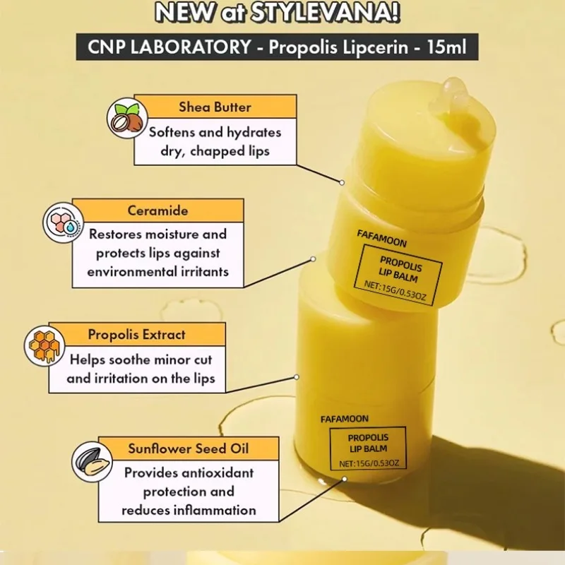 ハニー＆プロポリス リップ バーム 超保湿 乾燥したひび割れた唇を修復 毎日のケアに長時間持続する栄養を与える柔軟化バーム