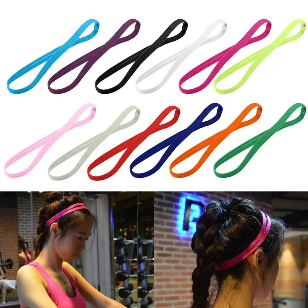 Candy Color Women Men Yoga Hair Bands Sports Headband Girls Sport Anti-slip Elastic Rubber Sweatband Football Running