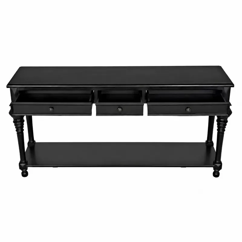 American Rural Solid Wood Entrance Table Simple Modern Corridor Console Black Partition Decorative Cabinet Storage Locker