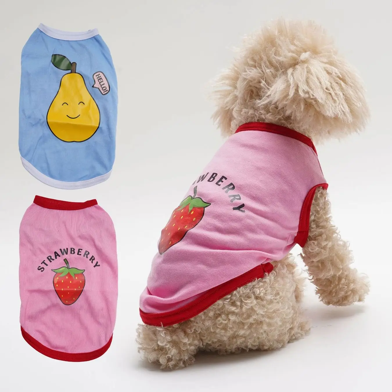 2 Pack Spring Summer Lightweight Breathable Printed Pet Vest Thin Airy Elegant Design Dog Or Cat Clothing