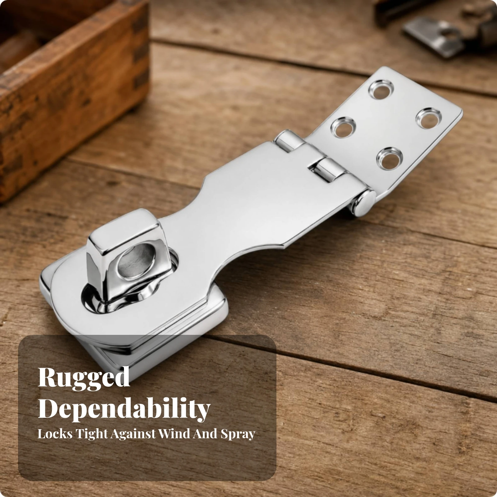 Latch Lock Marine-Style Hasp Latch Hasp Lock Brushed Silver Hardware Rust-Proof for Boat Owners, Cabinet Doors, Boats