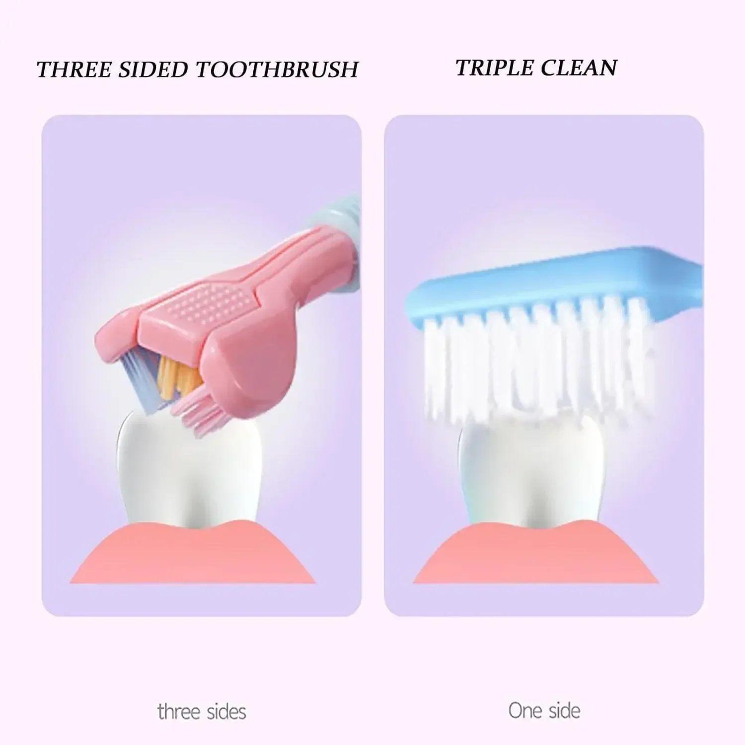 Three Sided Soft Hair Tooth Toothbrush Clean Each Tooth Great Angle Soft Bristles V Shaped Toothbrush Soft Gentle Sensory Brush