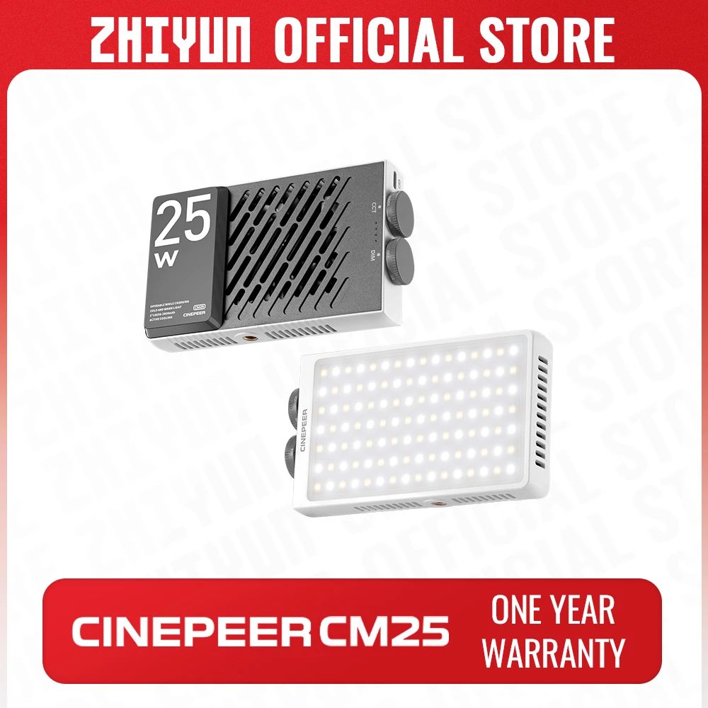 

ZHIYUN Official CINEPEER CM25 25W Led Lights Bi Color Handheld Pocket Video Light Photo Lamp Fill Light Photography Lighting