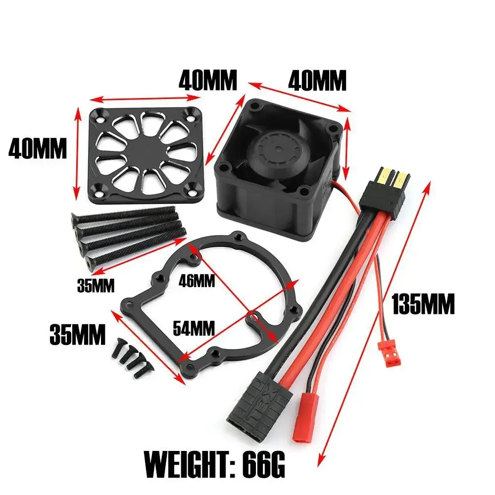 007RC  Metal 3483 Motor Heat Sink Cooling Fan Motor Radiator 3476 3477 For TRAXXAS Sledge 1/8 RC Car Upgrade Parts