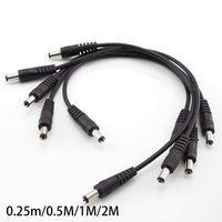 5.5 x 2.1mm DC 12V 3A male to male Power supply diy cord Extension cable CCTV camera Adapter Connector Power Cords 0.5M 1M 2M