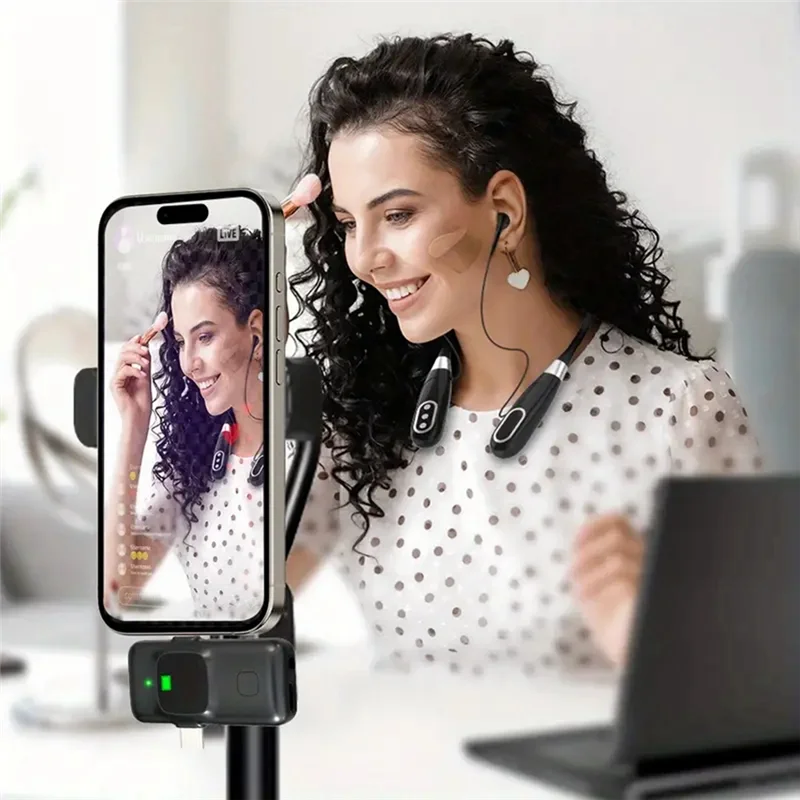 -A61K Hanging Earphone Wireless Sound Card Neck Headset Multifunctional Noise Cancelling Live Broadcast Game Headphone