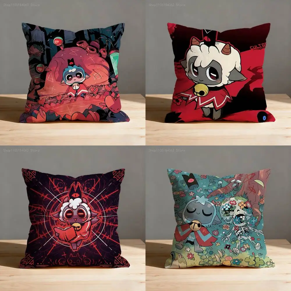 

C-Cult of the L-Lamb Pillow Case Print Polyester Fiber 40X40 cm Home Sofa Throw Cushion Cover Decoration