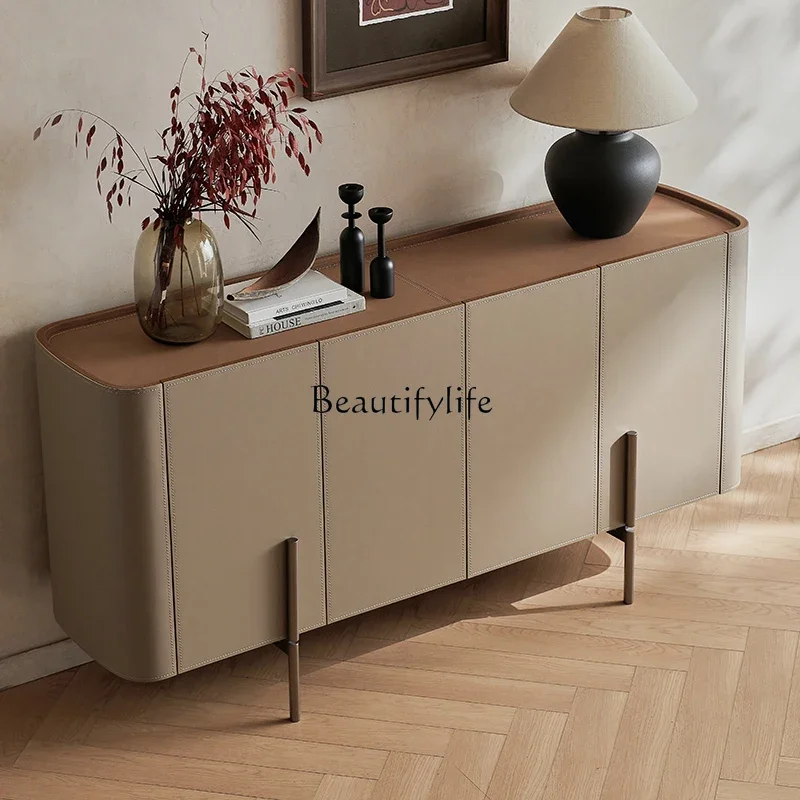 

yj7 Italian minimalist rock slab dining side cabinet household small apartment entrance cabinet