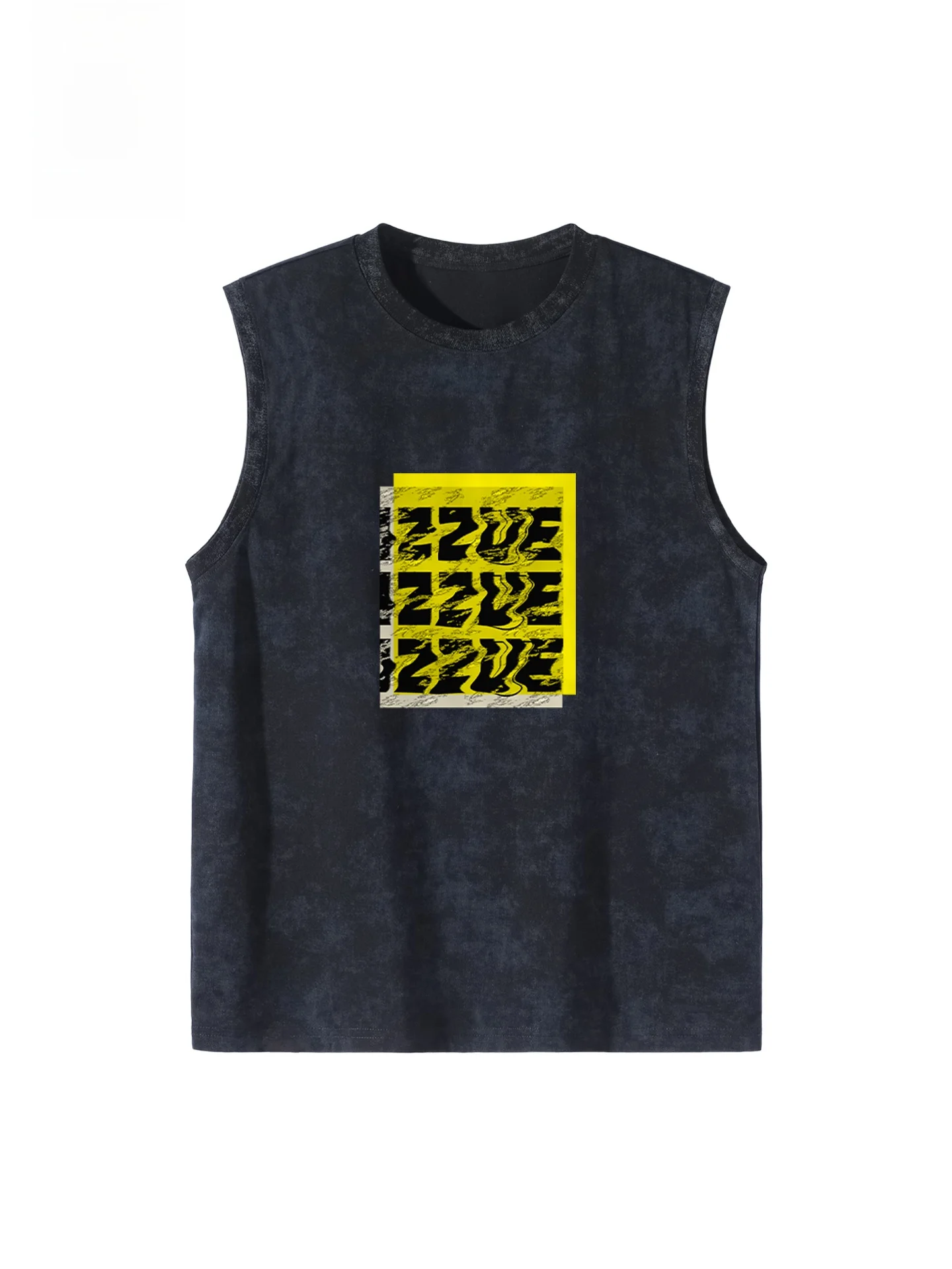 

Мужская футболка-жилет Bla Wax Dyed с круглым вырезом, летняя, модная, брендовая, с подплечниками, свободного кроя, из хлопка и полиэстера, 2026