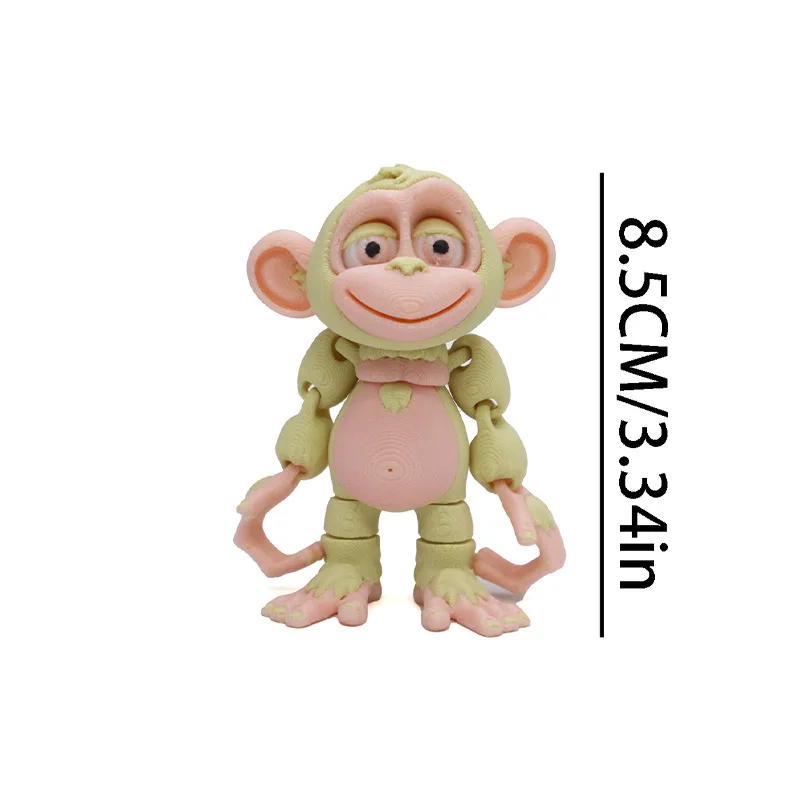 3D Printing Monkey Crafts Figure Multi-joint Movable Funny Abstract For Home Desk Decoration Accessories Children's Unique Gift