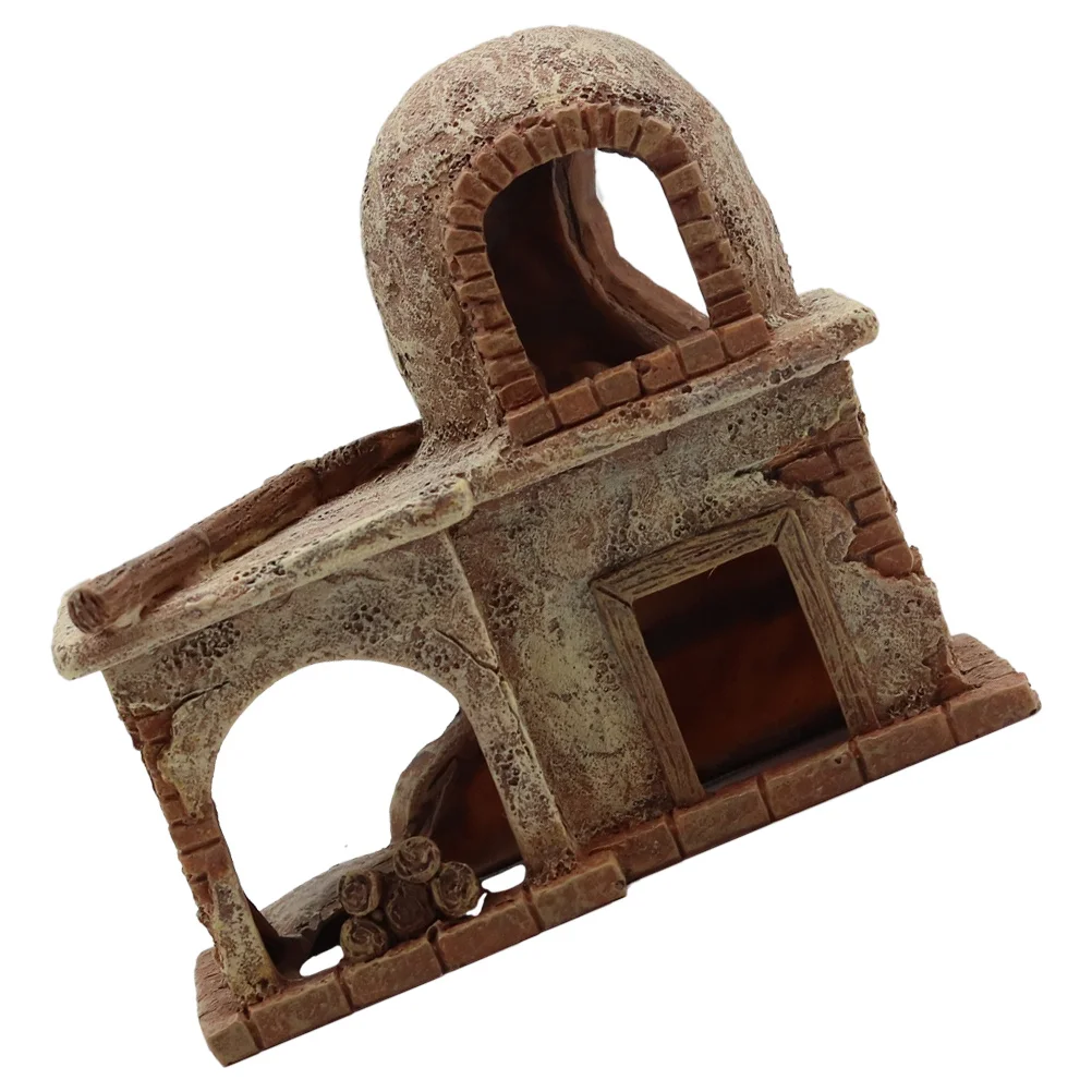 

Fish Tank Vintage House Resin Decoration Aquarium Landscaping Adornment Reptile Box Ornament Aquarium Layout Adornment