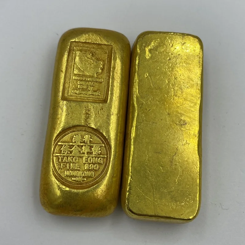 Copper Gold Hong Kong Lion Head Gold Bars Lion's Head Standard Gold Coins Gold Ingots Long Gold Ingots