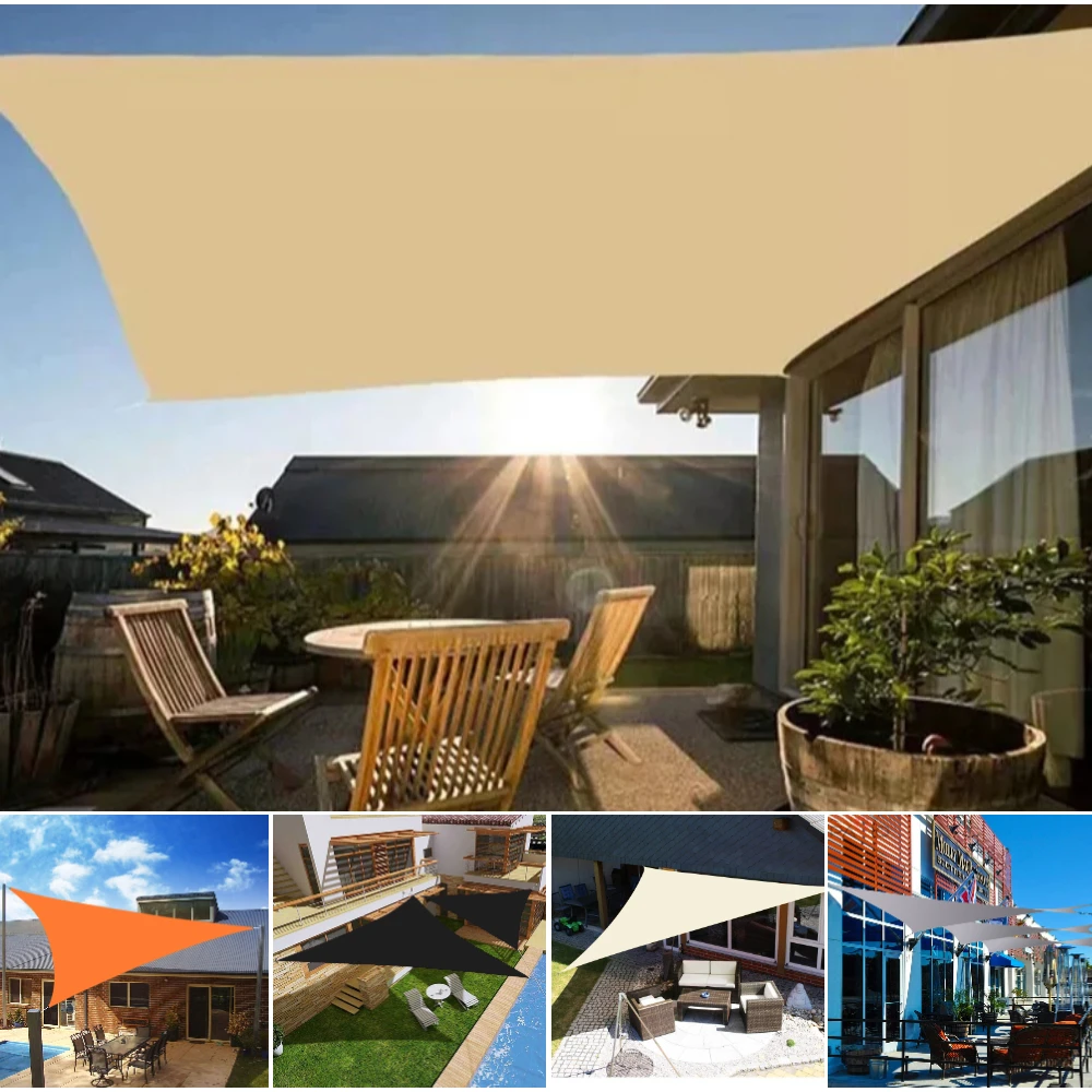 Durable Sunshade Sail Triangle Rectangle UV Protection Canopy Garden Pool Waterproof Outdoor Sun Shelter Backyard Privacy Screen image 6