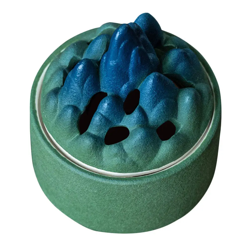 Premium Ceramic Incense Burner with Pierced Artistic Pattern Compact Tabletop Censer Decor for Relaxation Aroma Therapy Home