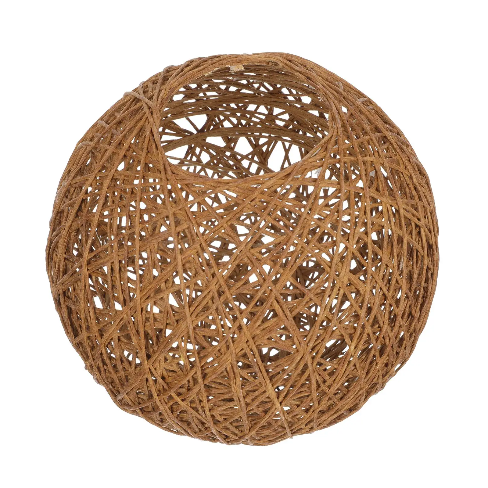 

Rattan Lampshade 15cm Coffee Durable Practical Living Room Study Bedroom Kids Dust Proof Workmanship Wicker Light Cover