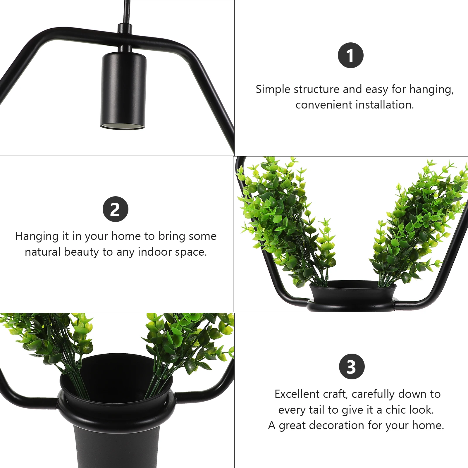 

1 Set Nordic Pendant Light Succulent Planter Iron Ceiling Hanging Pot Vintage String Decorative Home Plant Chandelier Creative