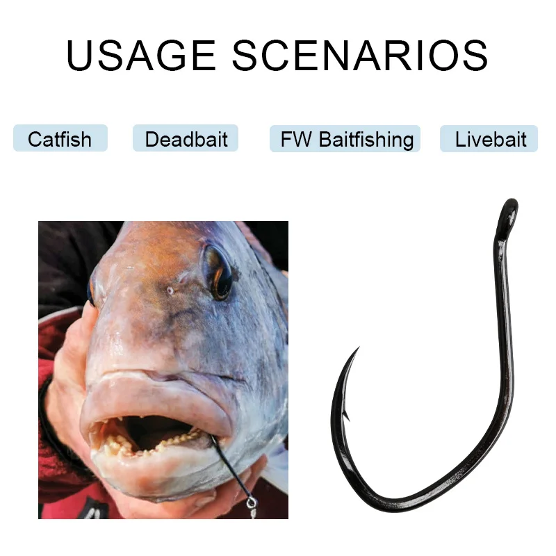 OBSESSION 203102 10pcs/bag Saltwater Fishing Beastly Cat Catfish Hooks 2/0-8/0 High Carbon Jigging Barbed Fishing Hook view 5