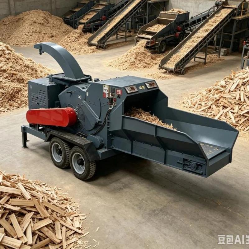 Compact 1-5T/H Electric Powered Wood Chipper Home Use Timber Shredder Safety Lock Hopper & Foldable Discharge Chute