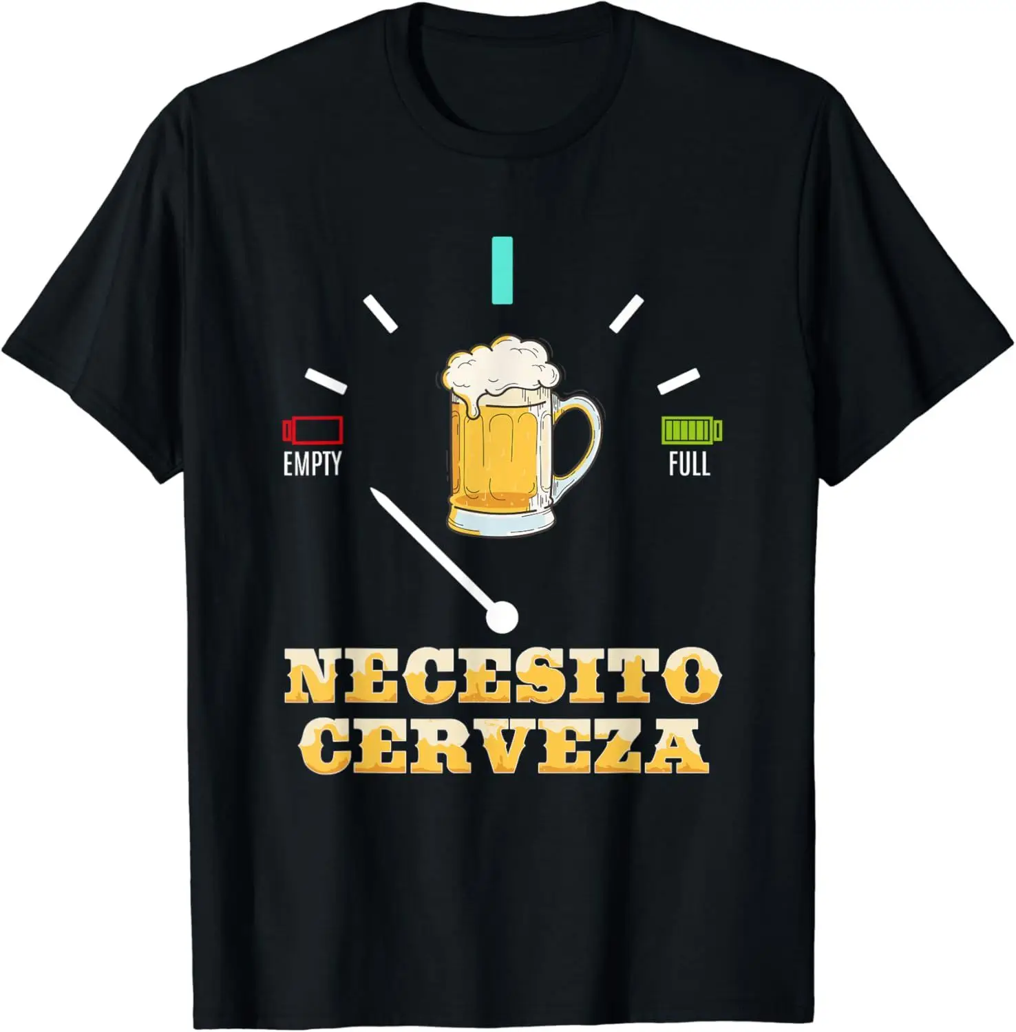 NECESITO Cerveza Funny Alcohol Beer Drinking Spanish Short-Sleeve Unisex T-Shirt Graphic T Shirts Men Clothing Streetwear