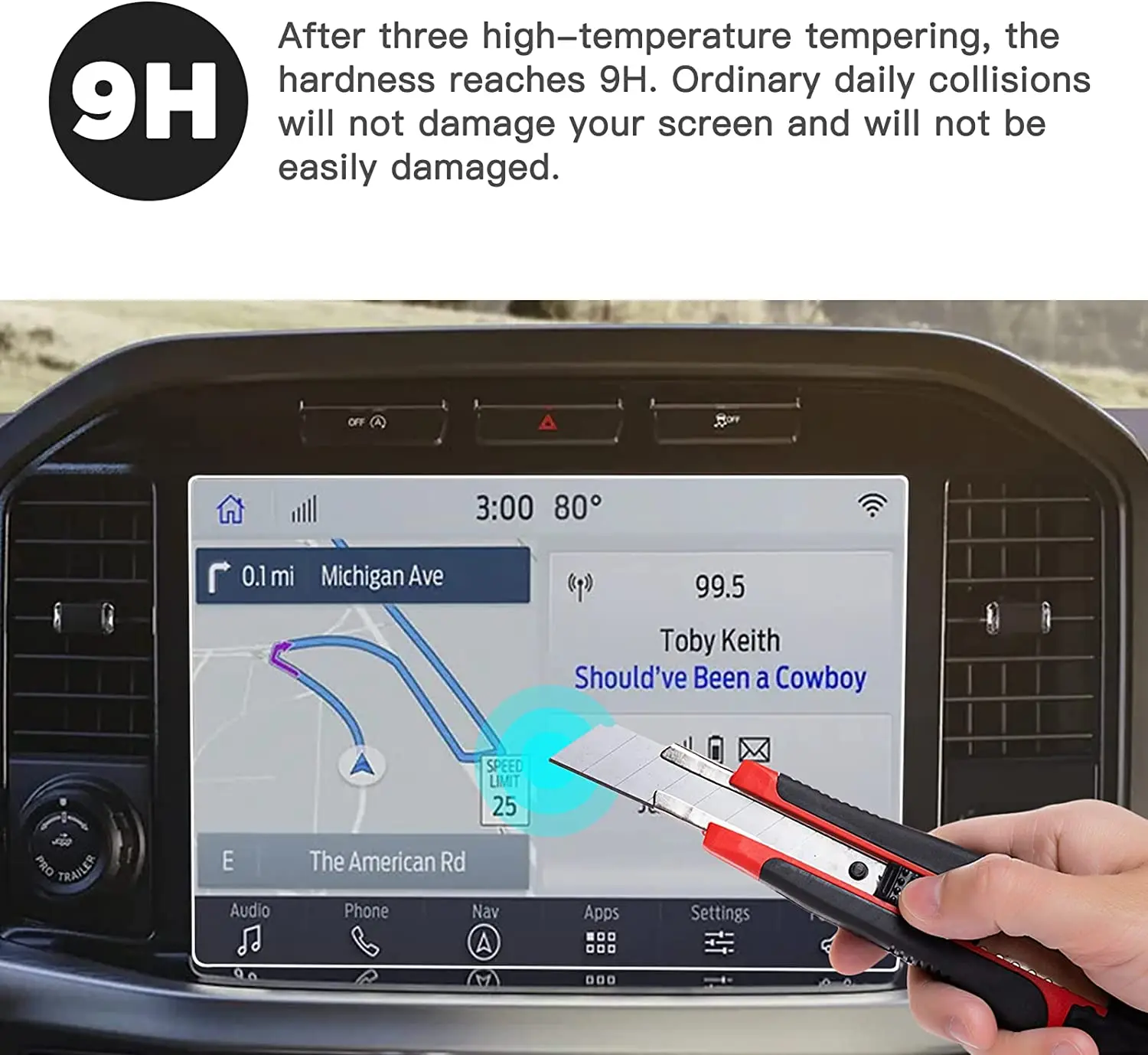 Screen Protector Voor 2021-2023 Ford F-150 12Inch Navigatie Display Gehard Glas F150 SYNC4 Touchscreen Protector Accessoires