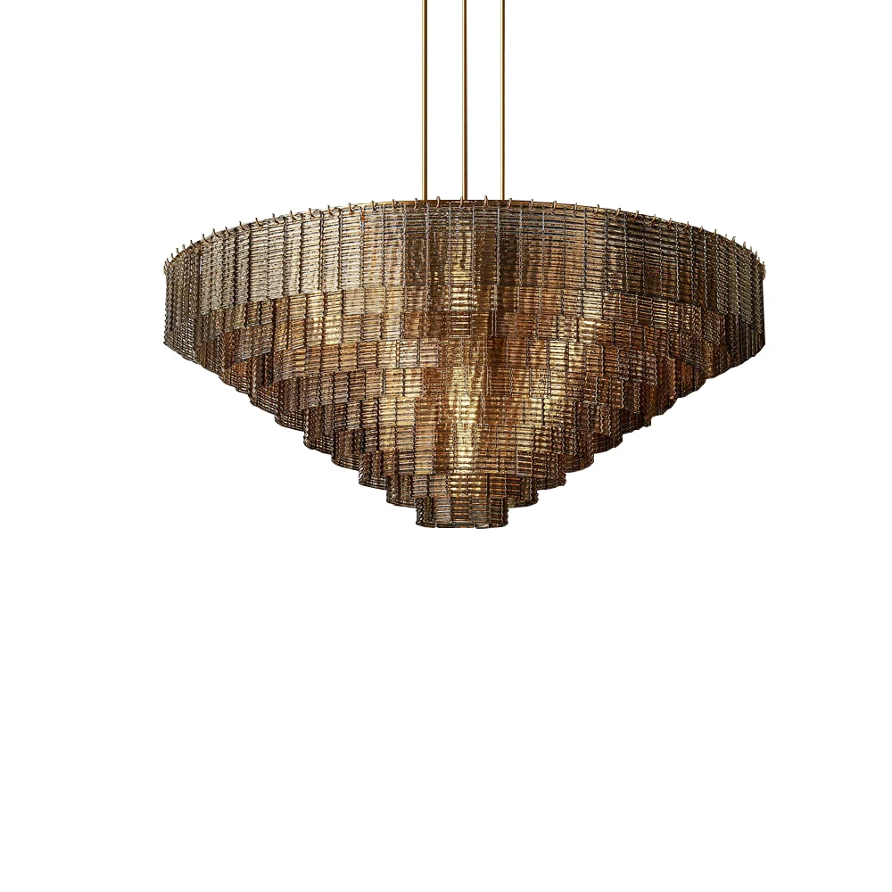 

Дымчато-серый кристалл, роскошный потолочный подвесной светильник, большая регулируемая яркость, украшение для дома, янтарный подвесной светильник для виллы, особняков, деко