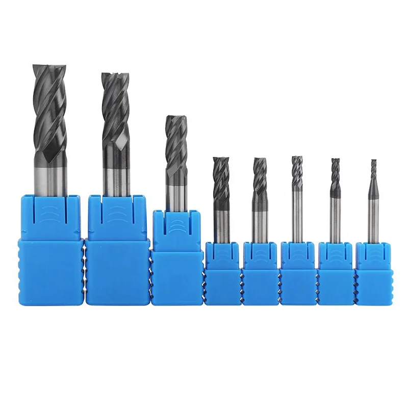 AC88-24Pcs 2-12Mm Carbide End Mill 4 Flutes End Mill Set Milling Cutter Tool Kit CNC Carbide Milling Cutter Spiral Bits