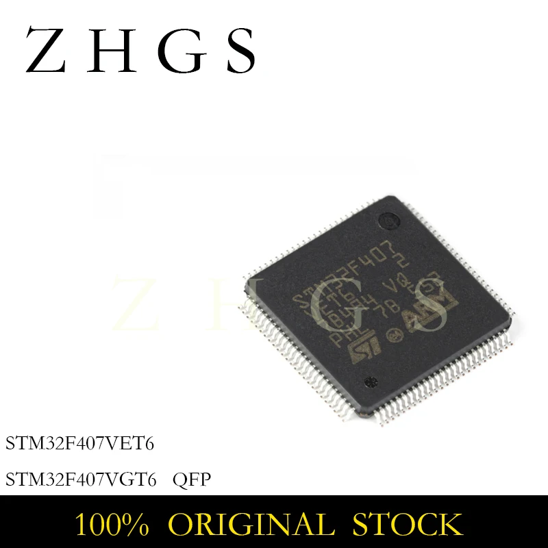 1PCS 100% New STM32F407VET6 STM32F407VGT6 STM32F407 VET6 STM32F407 VGT6 QFP-100 Chipset STOCK