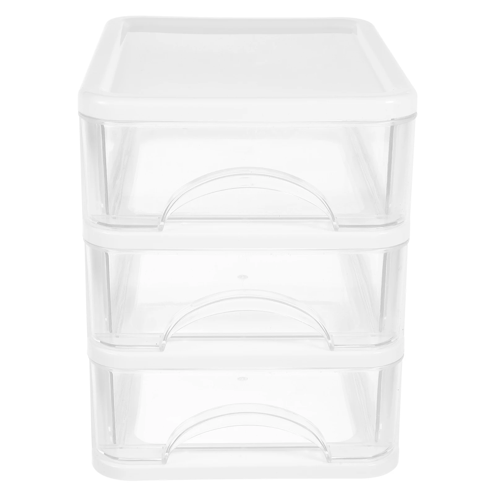 4 Layers White Transparent Desk ganizer Stationery Drawer Storage Box Office School Supplies Desktop Container