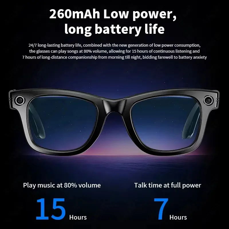 Cyanvue Ai Smart Glasses – 8mp camerabril met muziek- en belfuncties, Bluetooth-bril met 144-vertaling, anti-blauwlichtbril for mannen en vrouwen Cyanvue Ai Smart Glasses – 8mp camerabril met muziek- en belfuncties, Bluetooth-bril met 144-vertaling, anti-blauwlichtbril for mannen en vrouwen