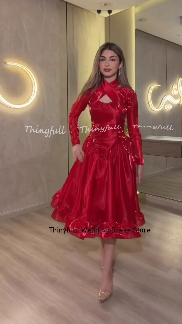 Thinyfull A-line Prom Dress Full Sleeves Arab Evening Party Dresses Vestidos De Fiesta Elegantes 2026 Gown Customized فساتي