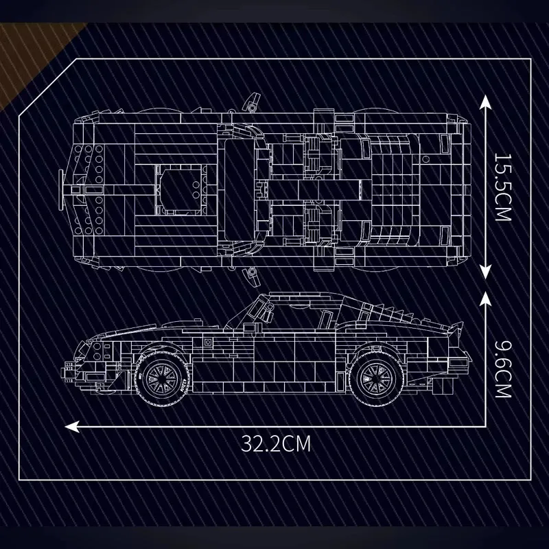 1557Pcs Technical Car Toys The Black Firebird Sport Racing Car Building Block Assembly Car Model Kids Christmas Gift Boys