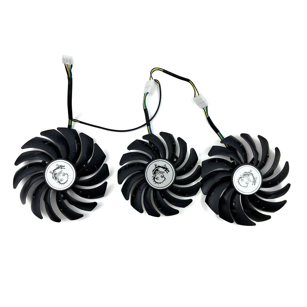 3 fans brand new 85MM 95MM 4PIN PLD10010S12HH PLD09210S12HH suitable for MSI GeForce GTX1080ti 11GB GAMING X TRIO graphics card