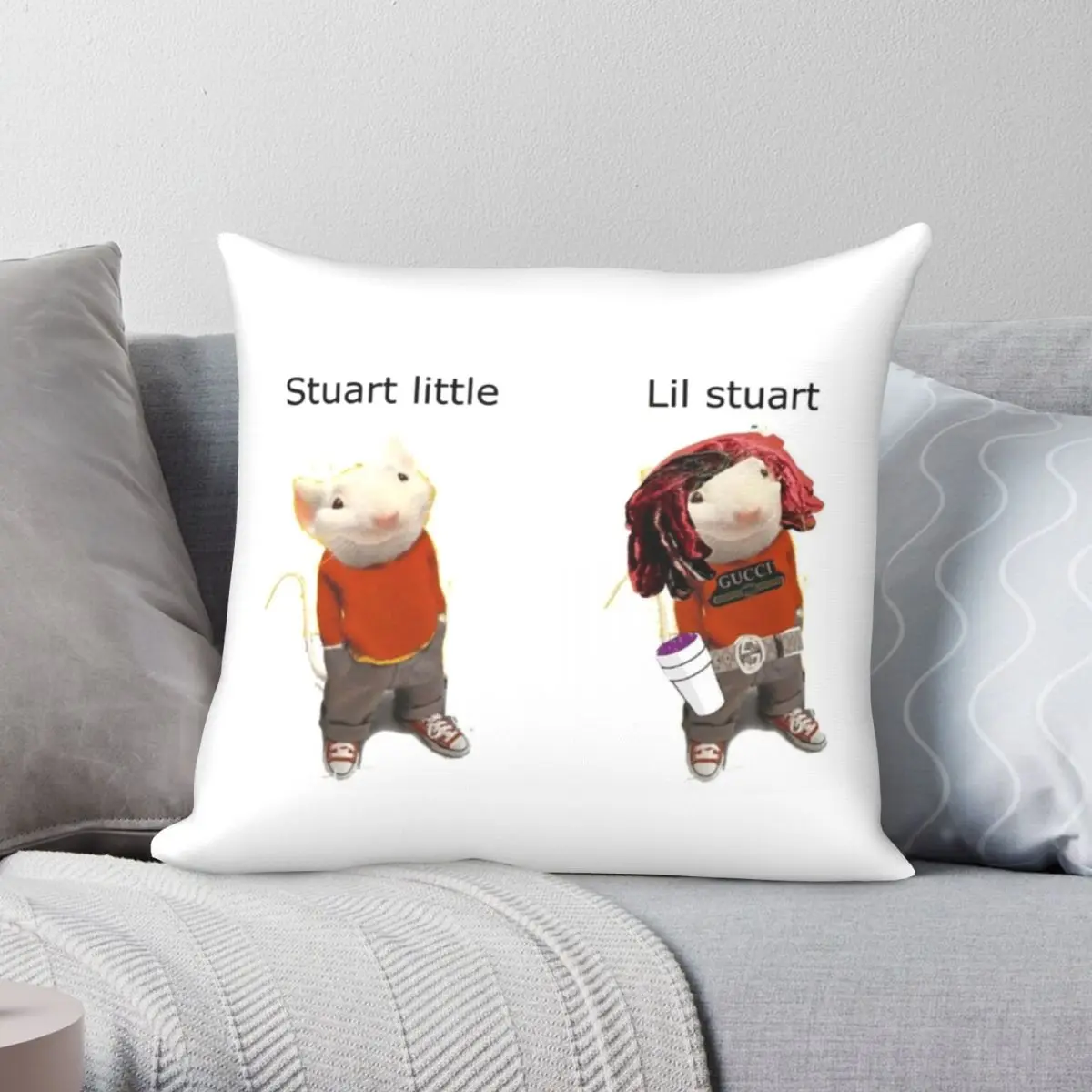 Пенал Стюарт с маленьким мемом, наволочка из полиэстера, льна, бархата, с принтом, украшение на молнии, наволочка для диванной подушки, наволочка для сидения, оптовая продажа