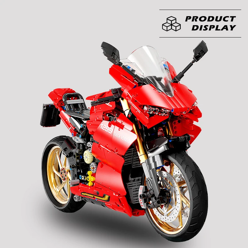 1:5 dimensioni 1299 blocchi di costruzione di motociclette modello di città mattoni tecnici moto High-tech locomotiva assemblaggio giocattoli per regali per bambini
