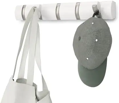 

Настенная вешалка для одежды – 5 крючков, белый/никель, компактный органайзер для прихожей