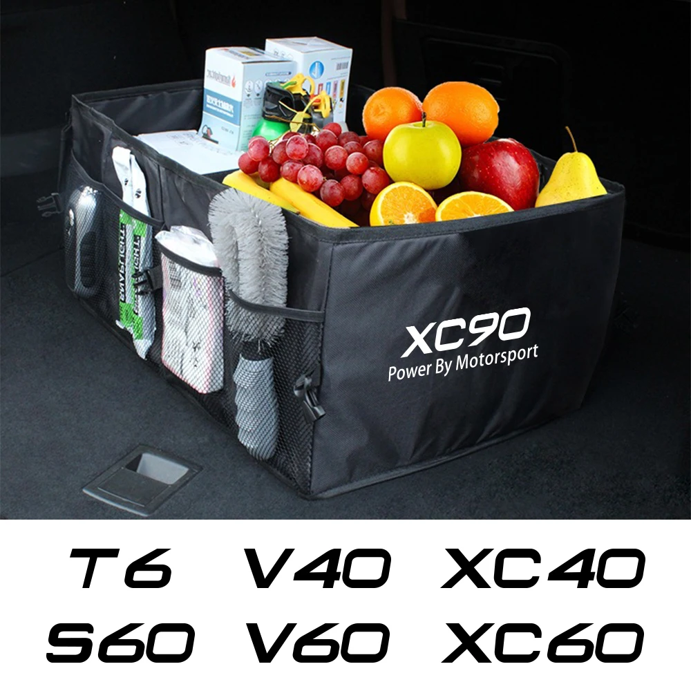 Folding Car Trunk Storage Box Auto Accessories For Volvo XC90 XC60 C30 T6 S60 C70 XC40 V40 XC70 V70 V60 V50 S80 S40 AWD V90 S90