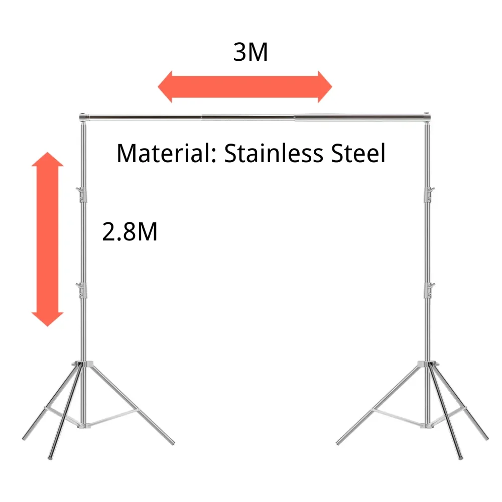

Stand Background for Backdrop Wall Photography Adjustable Support System Photo Studio Stable Strong 2/2.8 Height